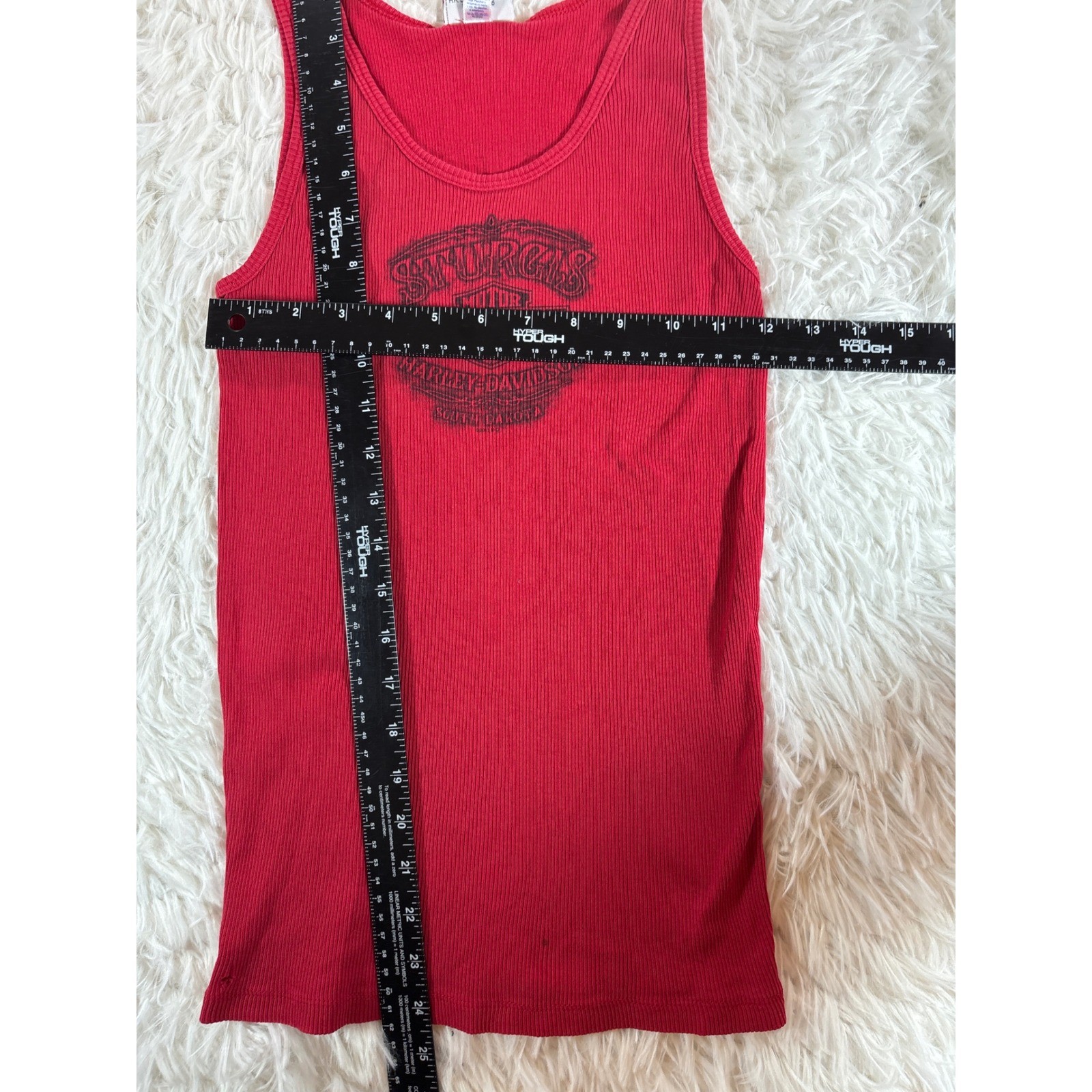 Vintage Harley-Davidson Sturgis Ribbed Tank Top Red RK Stratman Y2K Large
