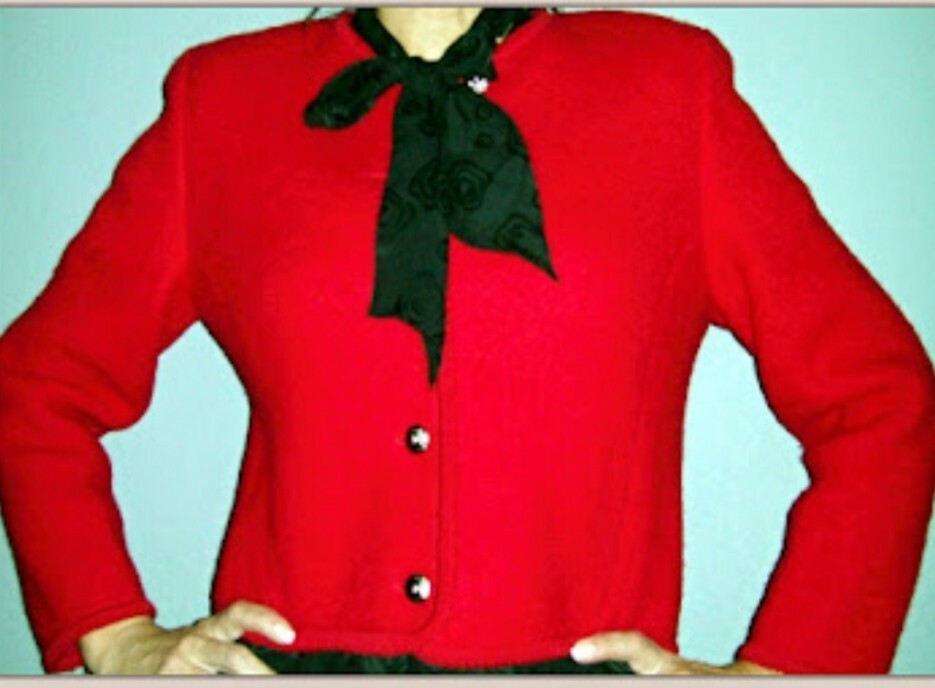 Vintage 60s CARROLL REED Wool Cardigan Sweater Womens Size 8
