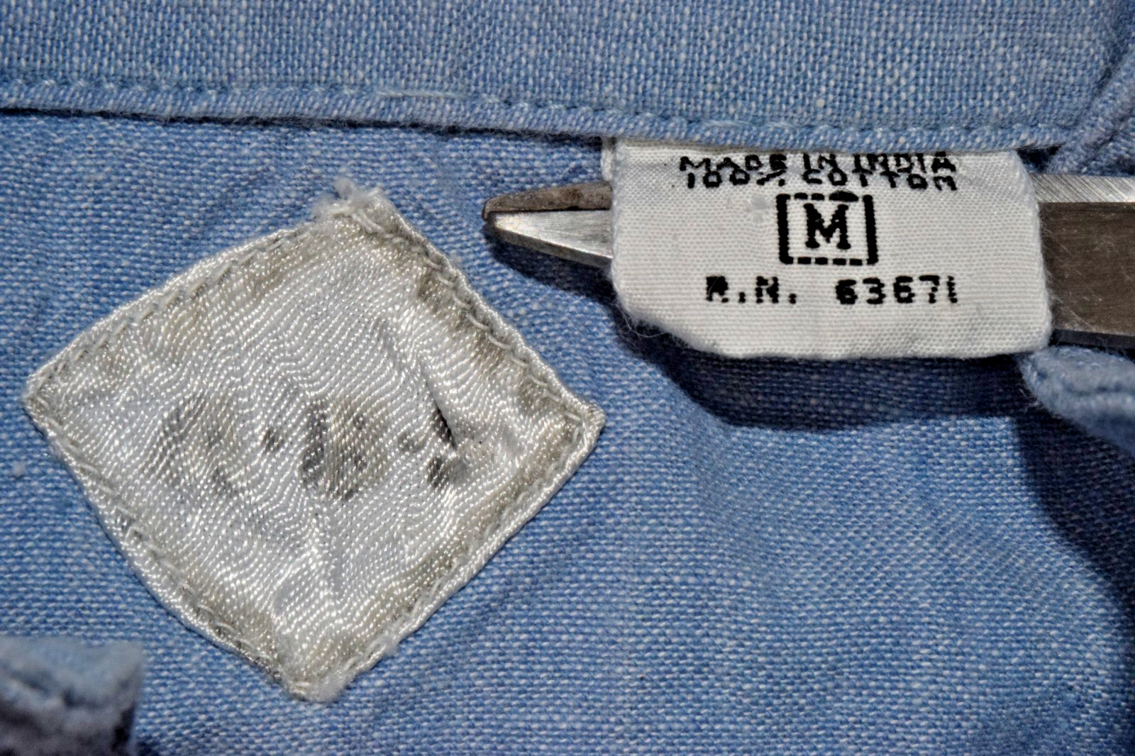 Vintage Shirt Vest ABS Allen Schwartz Size M 80s Powder Blue Hidden Flap Snaps