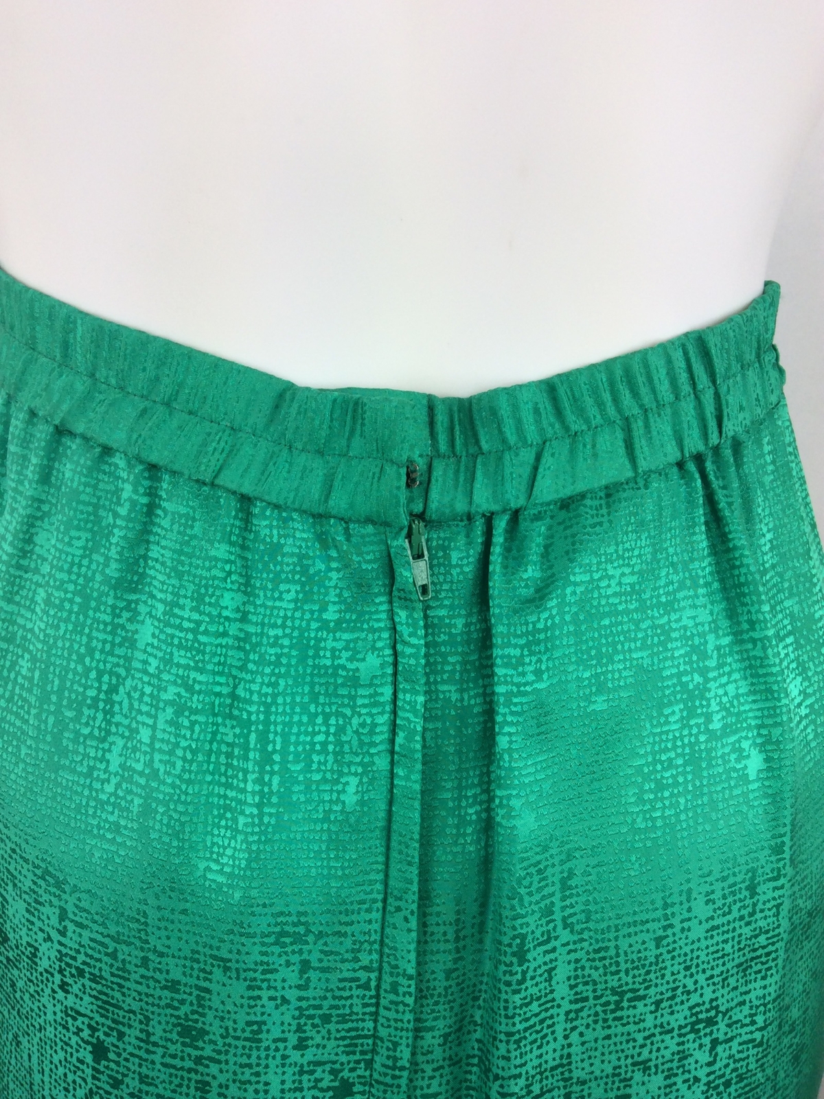 Papell Petites Vintage Women Silk Skirt Jacket Set Green Size 12 Petite (1)
