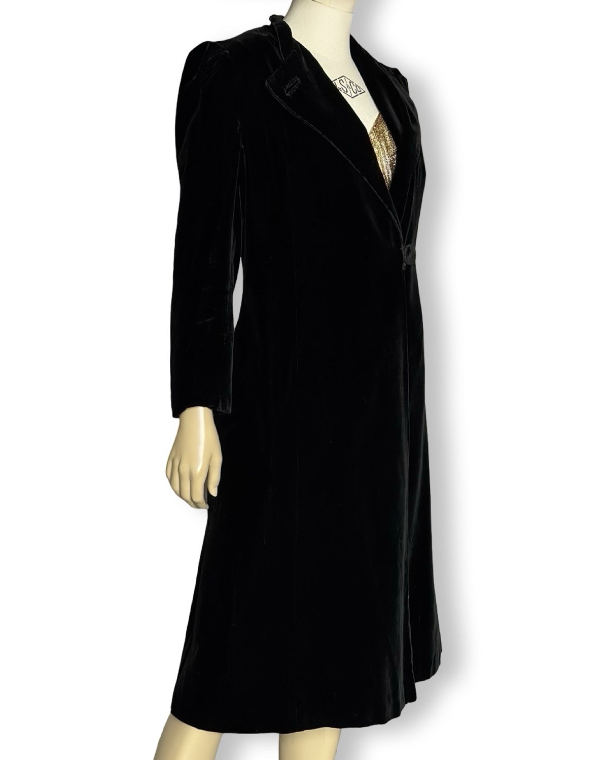 Edwardian Black Silk Velvet Coat Velours du Nord Sony Pictures Opera Jacket