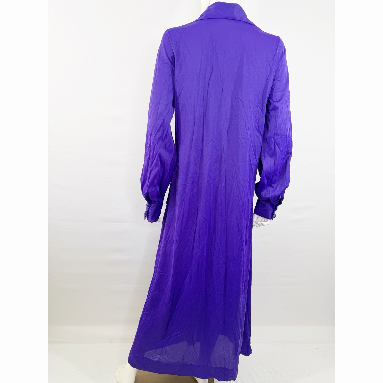 Vintage Le Voy’s Purple Shirt Maxi Dress Size M Casual Modest Classic Collared