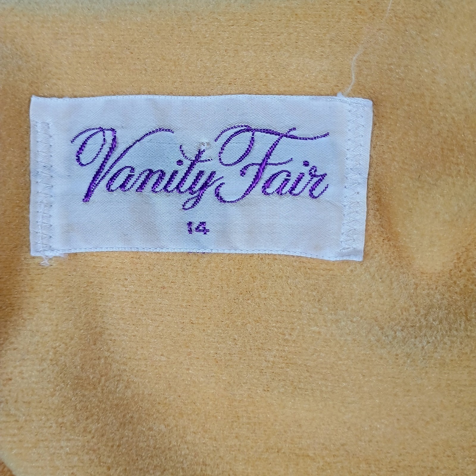 Vtg Vanity Fair Color Block Velour Robe Dress Womens 14 Zip Front Housecoat USA