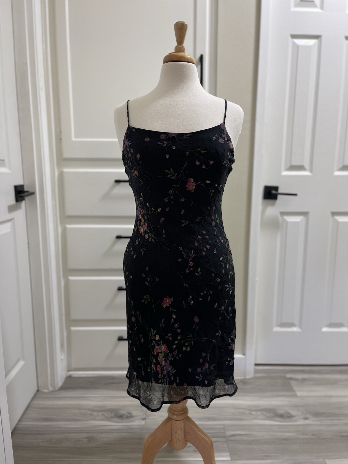 Vintage 90s Sike Floral Slip Dress Whimsigoth Fairy Grunge Evening Y2K Size S