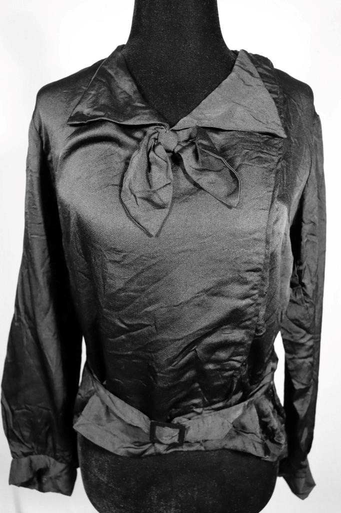 Rare Antique 1920’s French Silk Satin Blouse Size Medium Excellent Condition