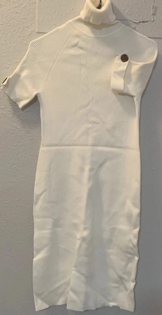 Vintage Victoria’s Secret Moda Intl. Sweater Dress Winter White Sz Large NWT