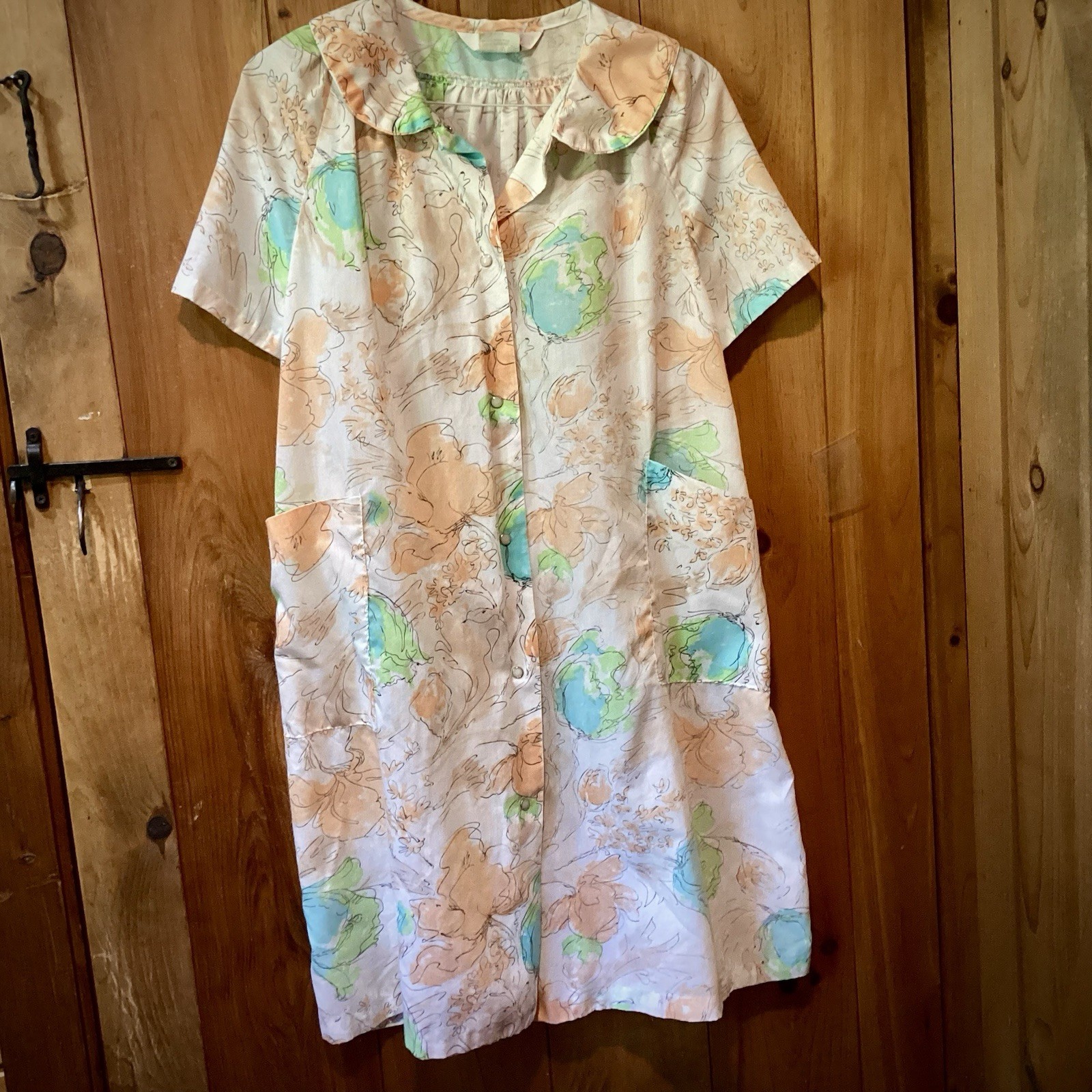 Vintage Night Gown & Housecoat Set, Grannycore Grandmacore Cottage Snap Duster