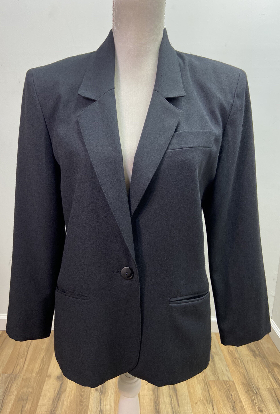 Vintage Counterparts Petites Black Blazer Jacket Women’s Size 6 Single Button