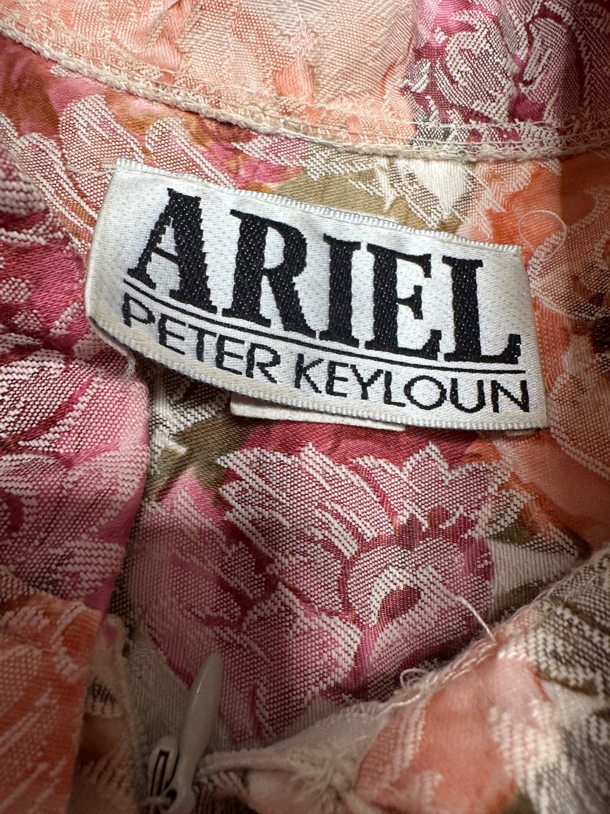 VTG 80’s 90s Ariel Peter Keyloun Floral Maxi Caftan Hostess Gown M Lagenlook