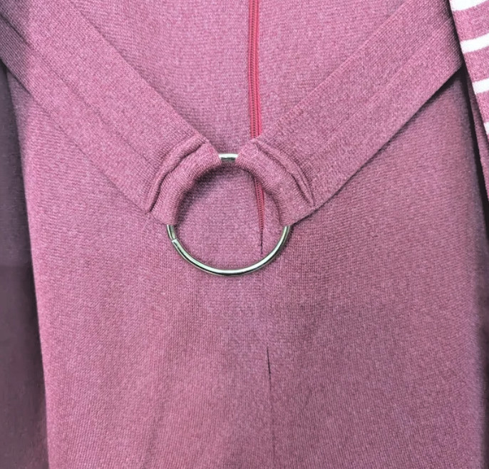 Union Made Vintage Maroon White Jumper Dress w/Striped Vest Sz 9 Maroon/Burgundy