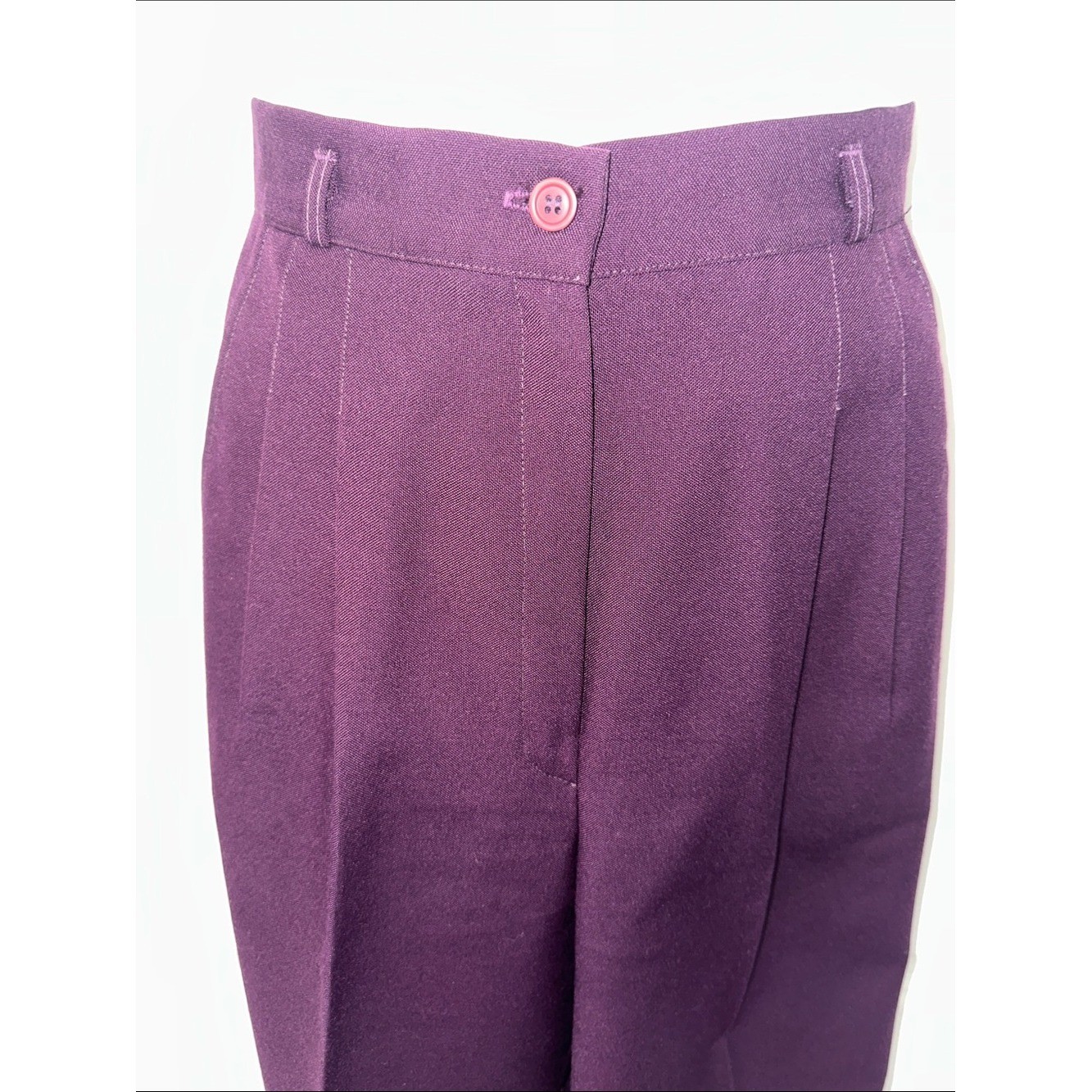 Vintage 70s Smart Pants Brand High-Waist Tailored Trousers in Deep Plum