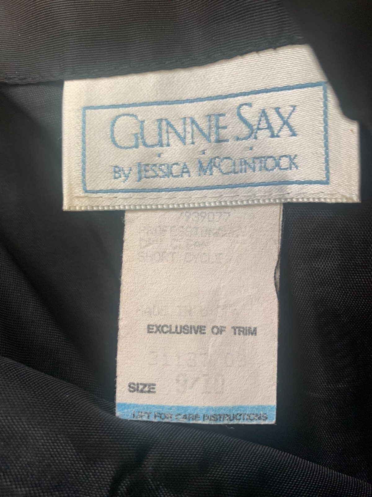 Vtg Gunne Sax Black Taffeta W/Sequin/Lace Corset Top W/Crinoline Skirt Sz 9/10