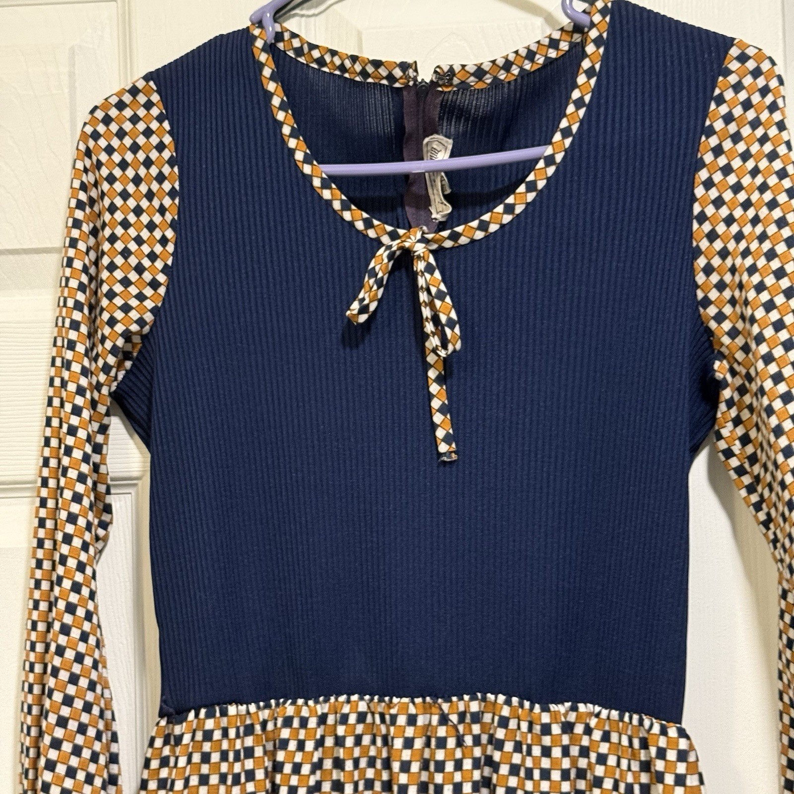 Joseph Magnin Vintage Boho Dress Size 12 Mid-Century Modern Maxi Slit In Back
