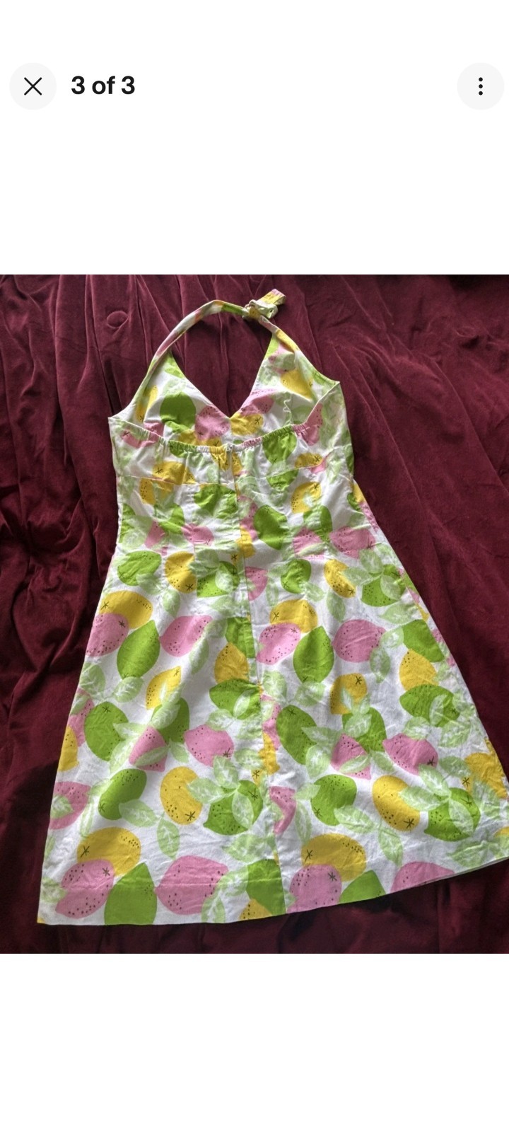 Vintage halter Lilly Pulitzer Halter Dress Size 8 90s Lemon Lime Berry