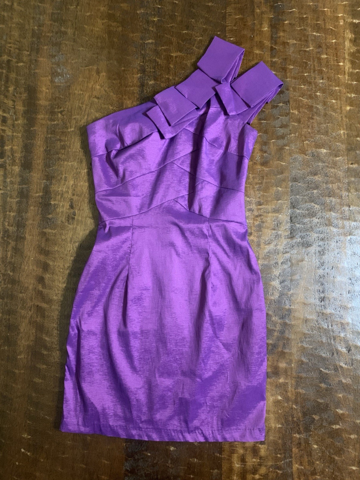 NWT Vintage Jessica McClintock Size 2 Violet Color One Shoulder Mini Dress