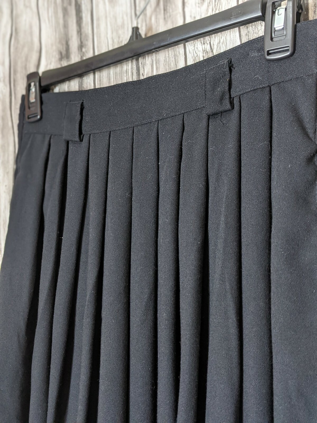 Briggs Women’s Vintage Black Pleated Skirt with Belt Loops Size 12