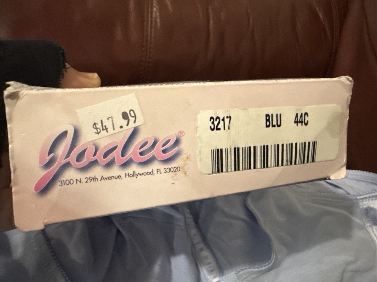 NEW Jodee Surgical Style 3217 Post Mastectomy Bra BLUE w/Pockets USA-MADE 44C