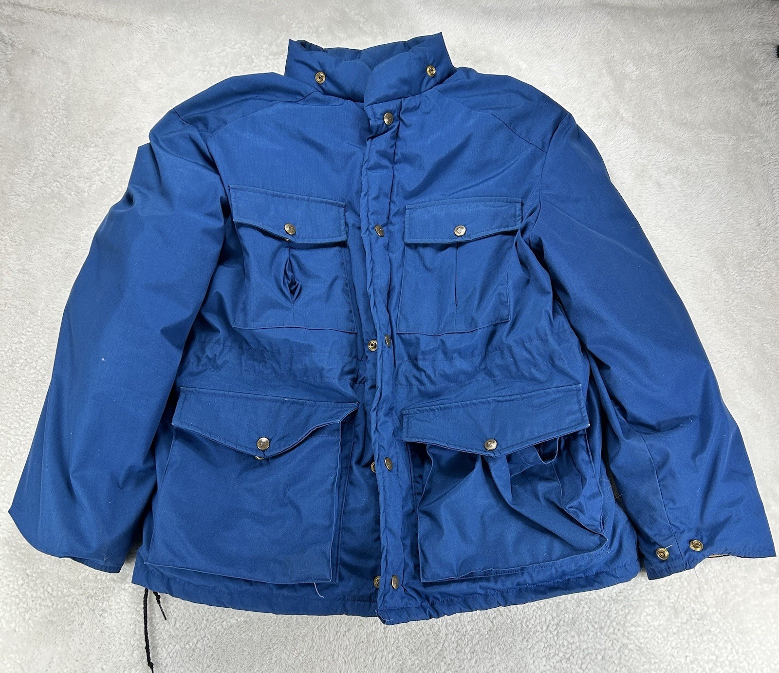 Eddie Bauer Vintage Goose Down Parka Lg Womens Blue Coat Jacket Puffer 70’s READ