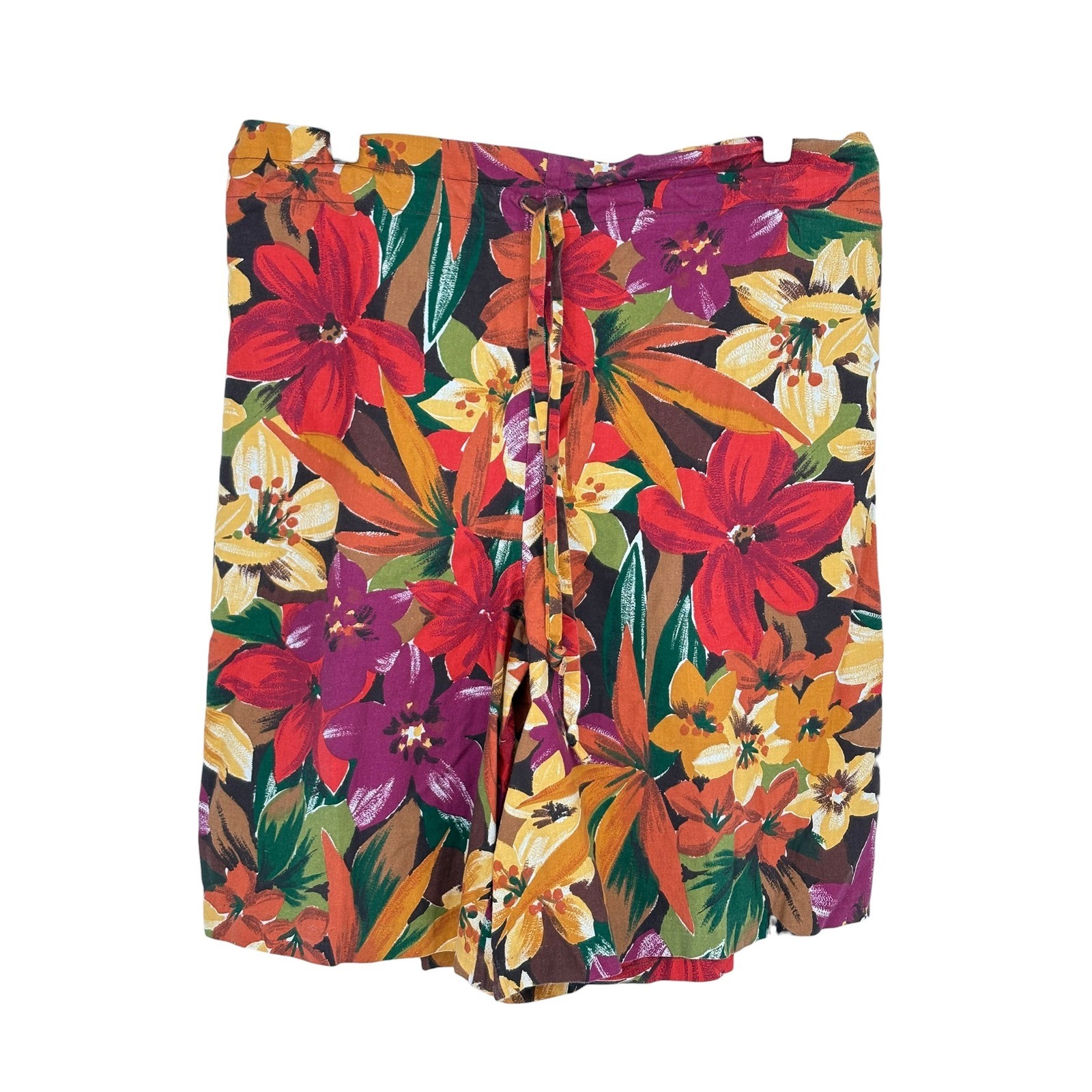 Requirements Vintage Shorts Multicolor Tropical Floral 100% Cotton Large