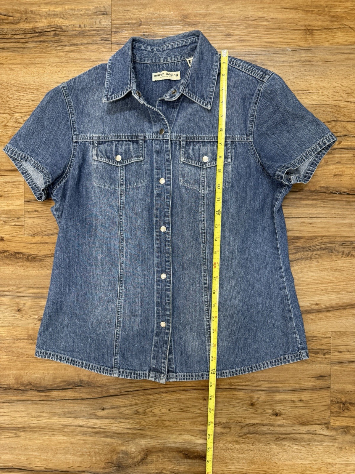 Vintage Marsh Landing By Amanda Smith Woman’s Front Snap Denim 100% Cotton