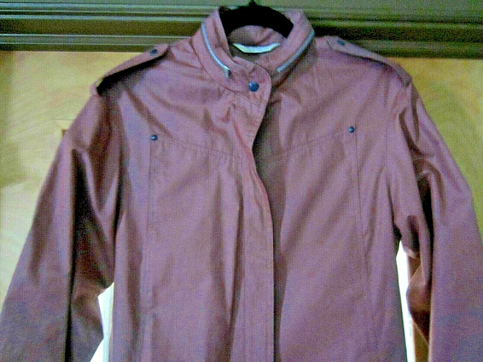 Vtg Forecaster of Boston Long Belted Trench Coat Hood Size 9/10 Rose Taupe Color