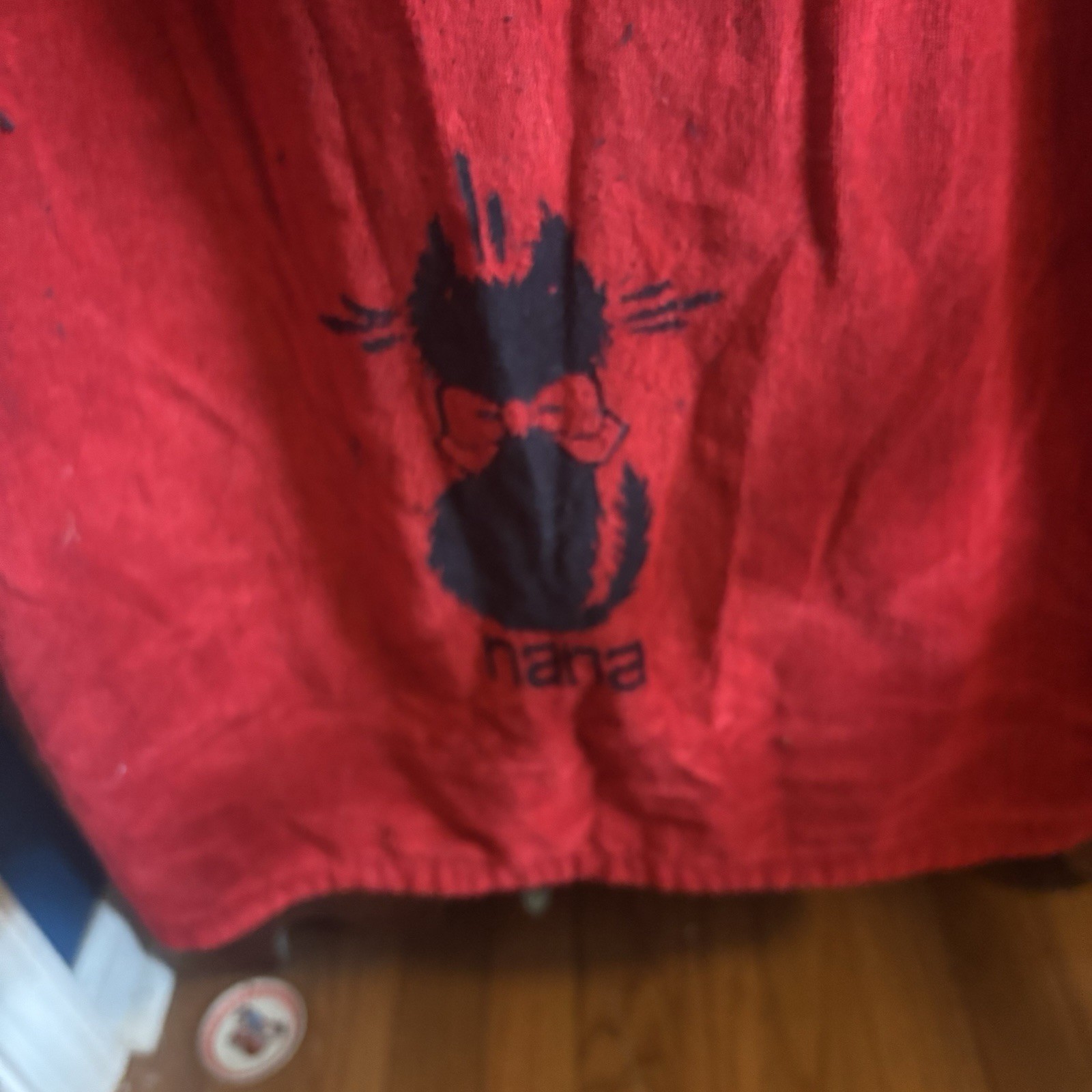 Vintage Japan Yokohama Nana Black Cat Red Robe