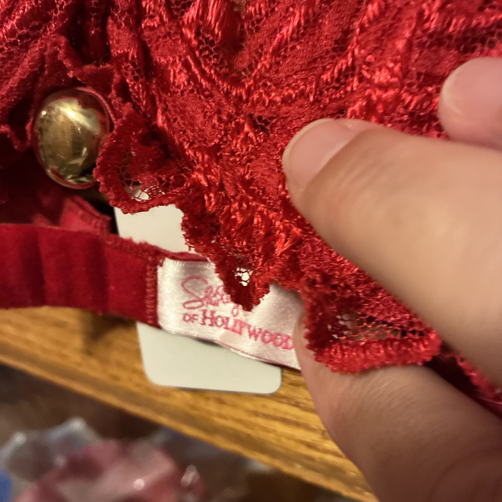 Shirley of Hollywood Vintage Y2K Red Lace Underwire Bra Style 324 Size 36 Sexy