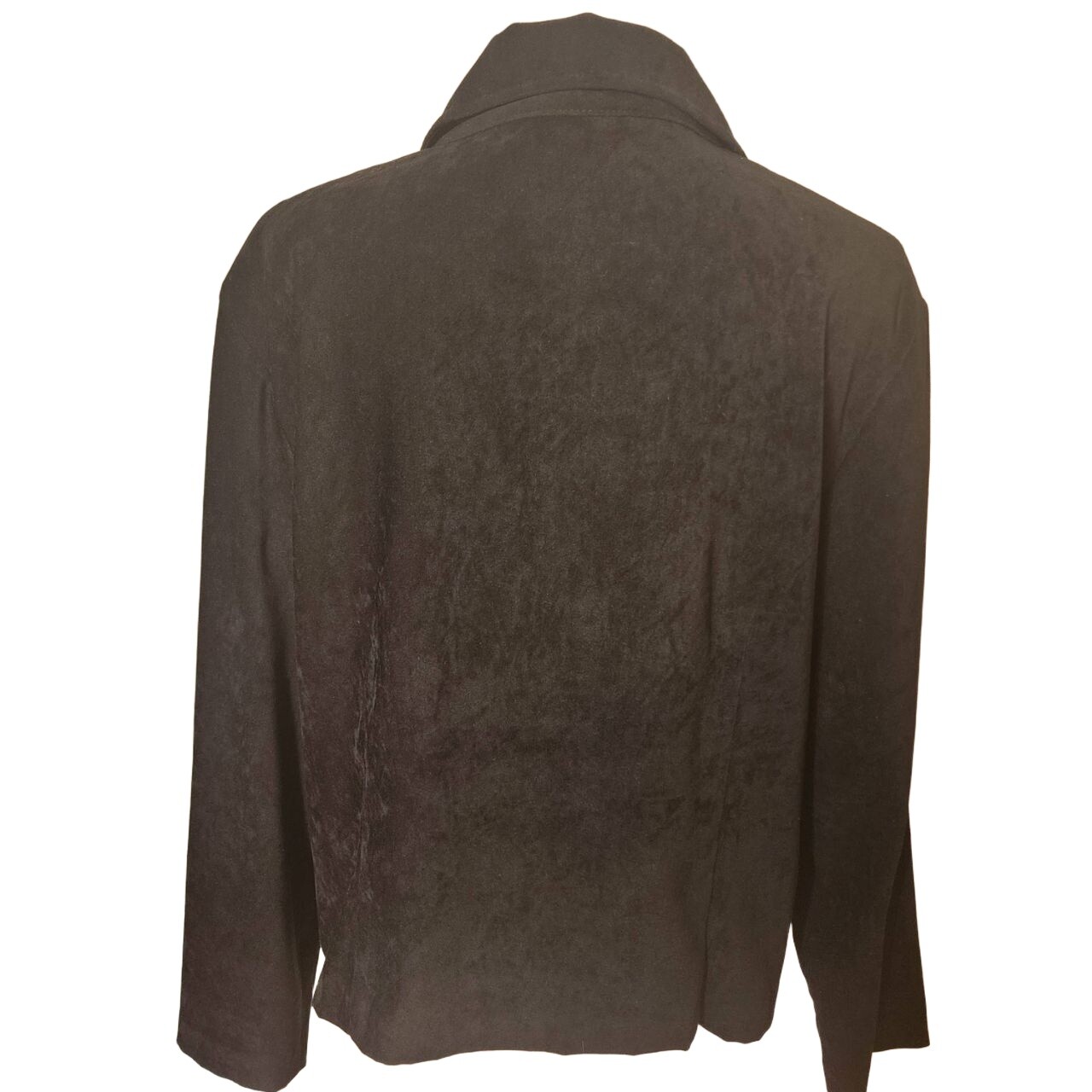 Briggs Vintage Colorblock Zip Up Jacket with Collar Suede/Velvet Soft 16P Y2K
