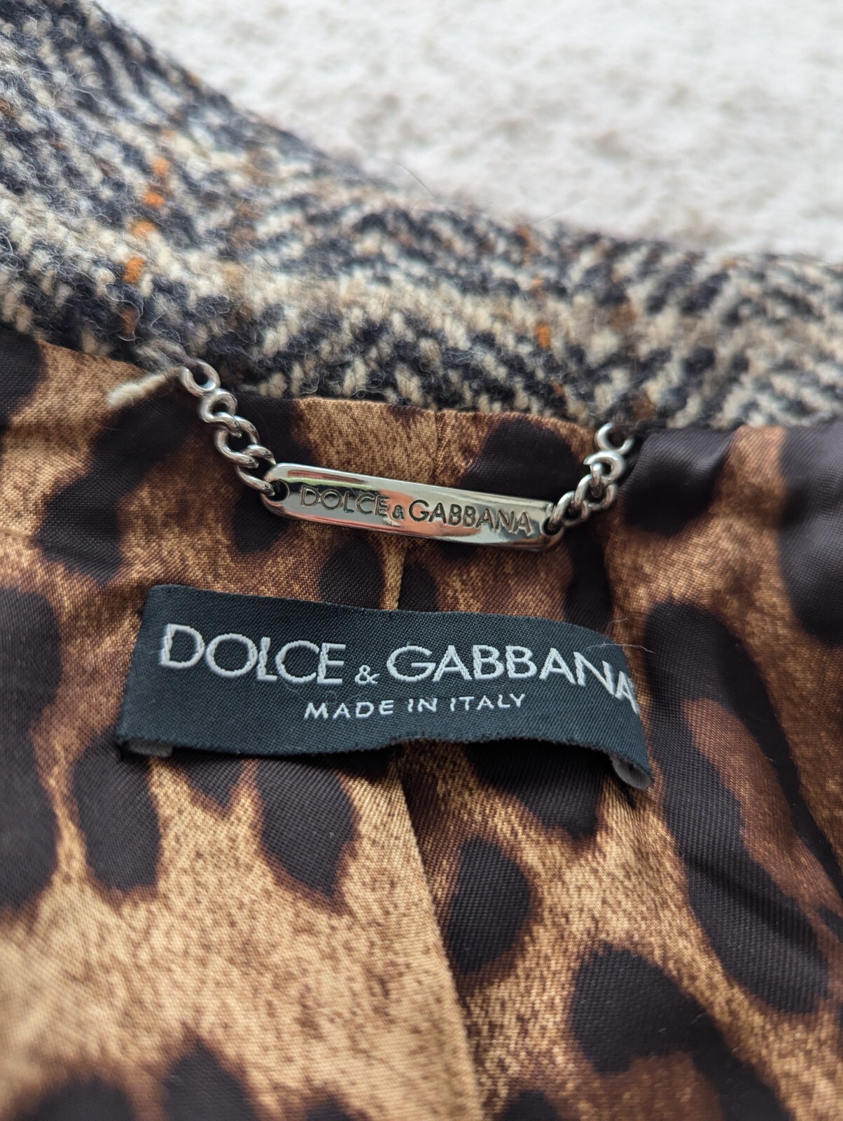 Dolce & Gabbana Wool Mohair Alpaca Short Coat Collar Double-Breasted Jacket 40 S
