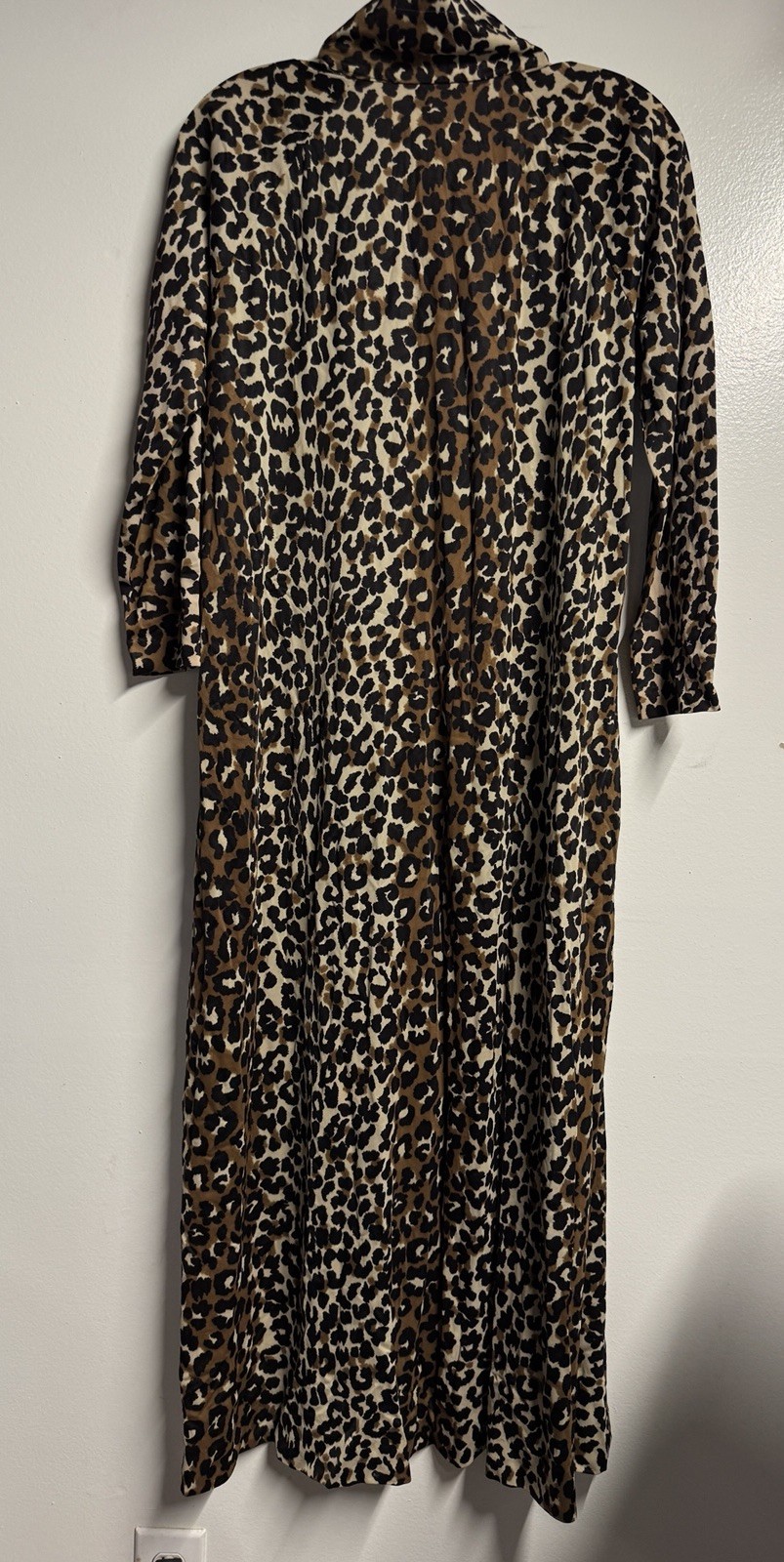 Leopard Kaftan Full ZIP Nylon Large Vintage Travel-Lite By Boutique Loungewear