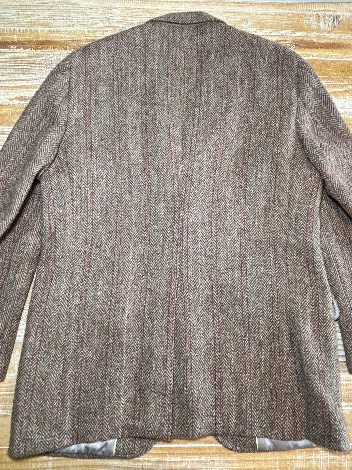 Harris Tweed Blazer Land’s End Charter Collection Herringbone Wool Jacket 42 L
