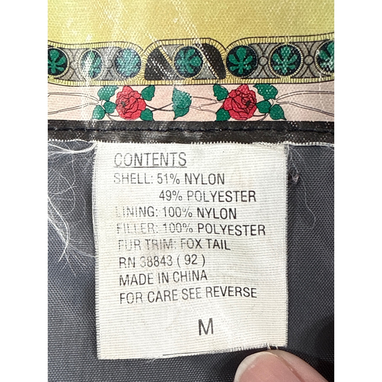 IZZI Vintage 90s 80s Puffer Jacket Geometric Ikat Print Purple Grey Toggle Zip M