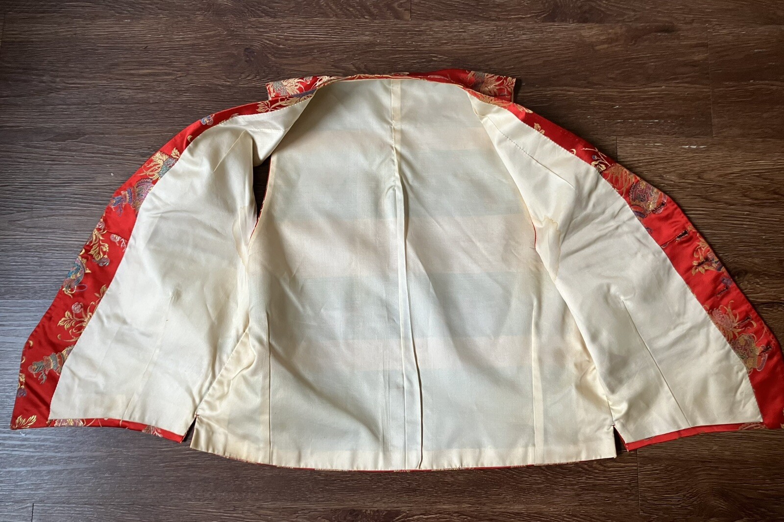 Vintage ’80s/’90s Asian-Inspired Red Brocade Button Up Vest Women’s Medium READ