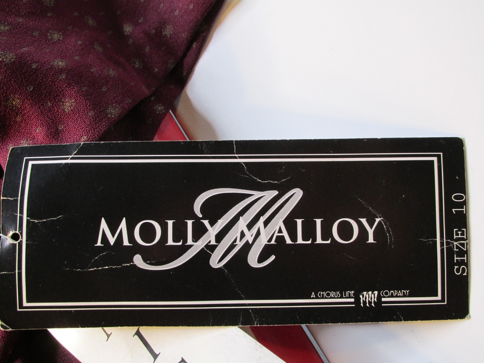 NWT Vintage MOLLY MALLOY Midi Pencil Dress Women Size 10 Burgundy Asian Inspired