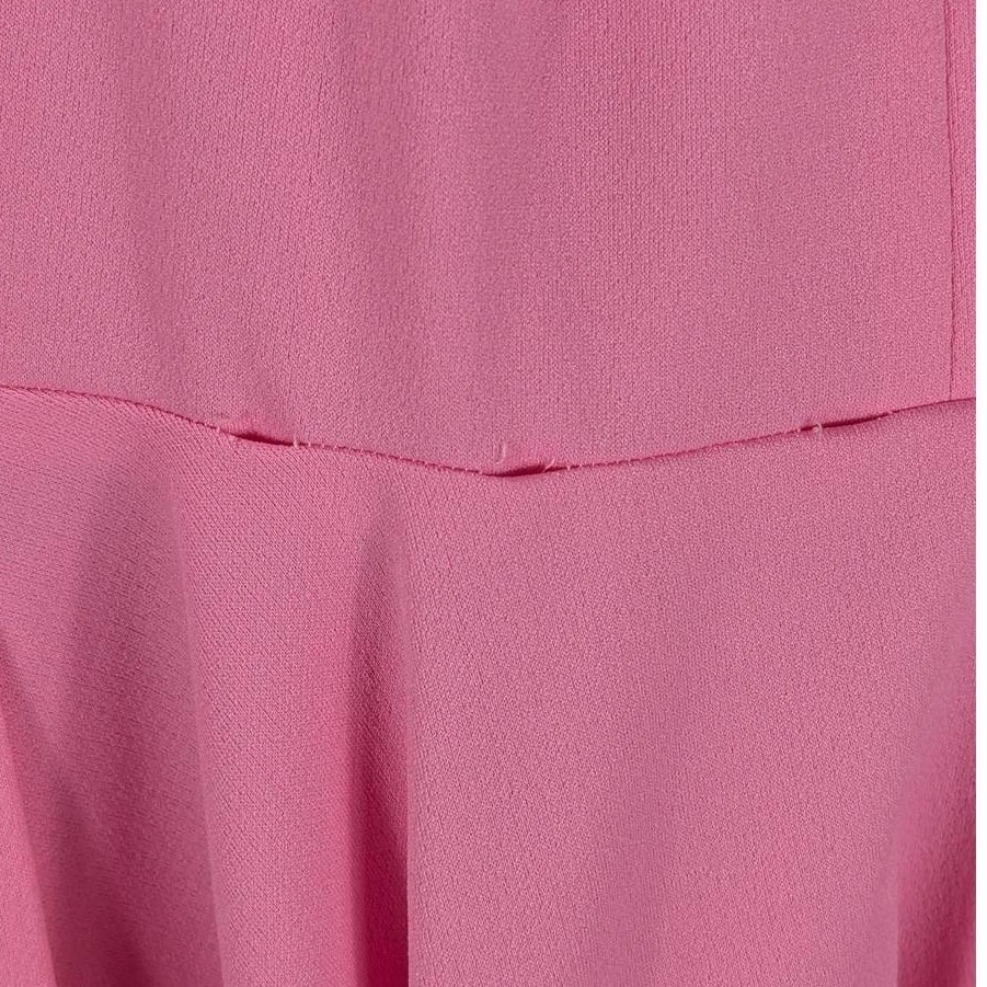 Vintage Dress 18 Pleated Pink Long Sleeve Zip Knee Length Collar Pearl Buttons