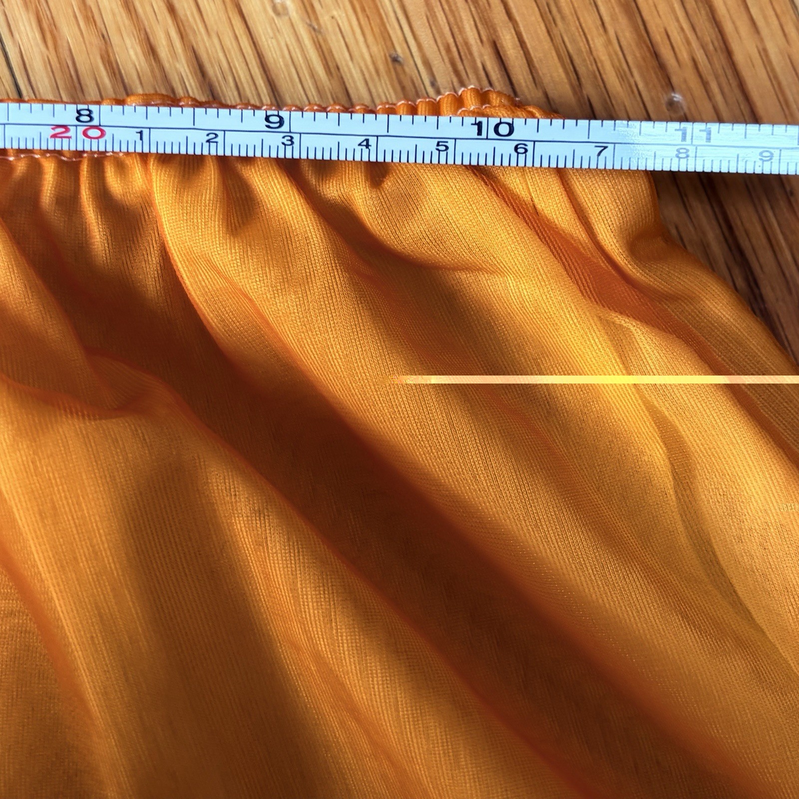 Vintage Orange Mini Skirt Half Slip Medium Ivory USA Union Lace Trim Floral 50s