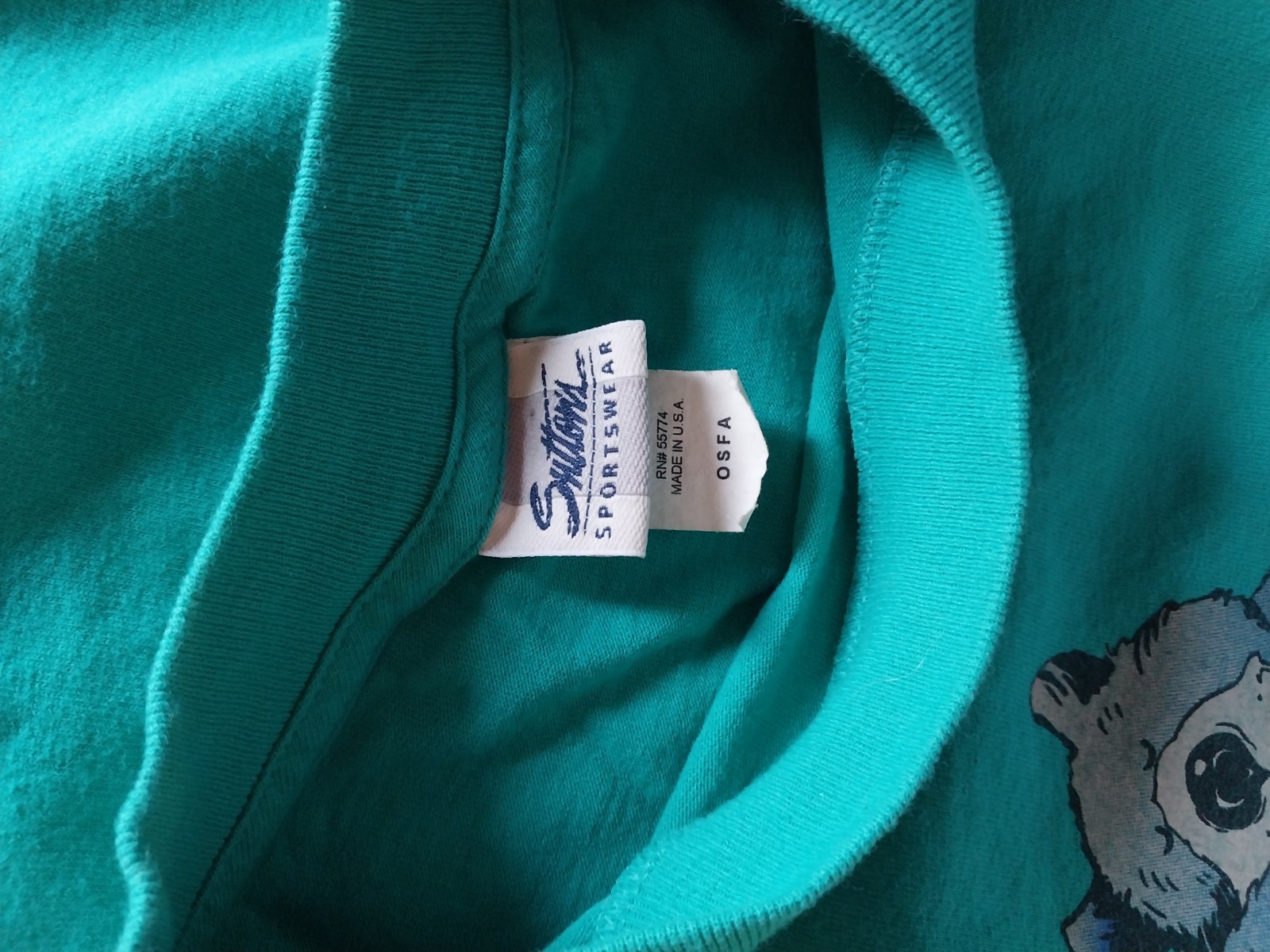 VTG NORTHWEST TREK SLEEP SHIRT COTTON BABYDOLL CABIN BEAR FISHING CAMPING 52 OS