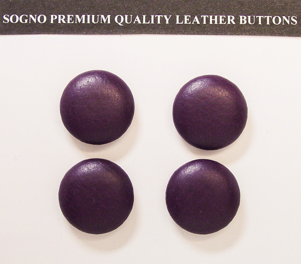 4 MADE IN USA „EGGPLANT” PURPLE GENUINE LEATHER, for replacement vintage outfits