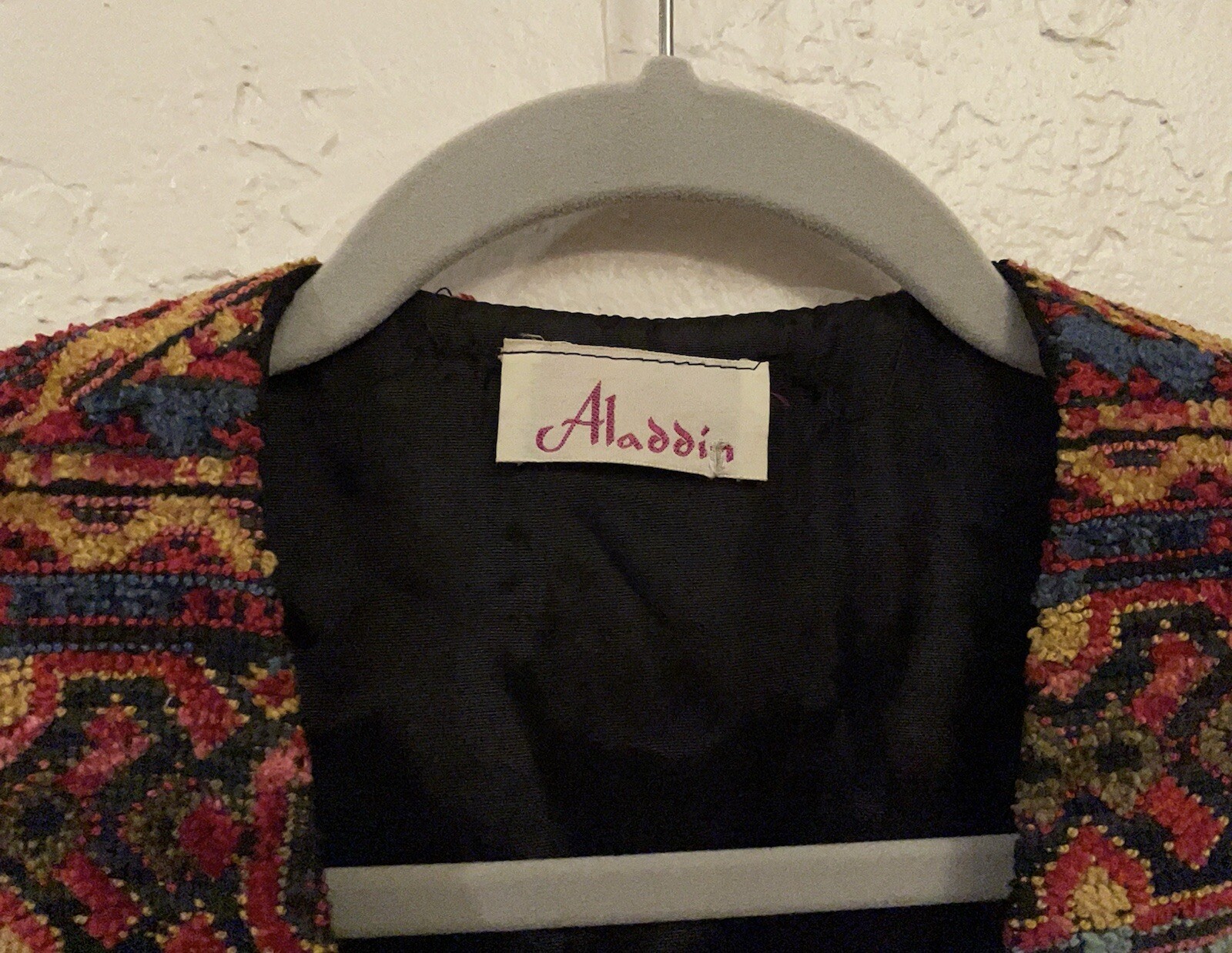 Vintage Aladdin Vest Carpet Tapestry 1960S-1970S Hippie Size S-M