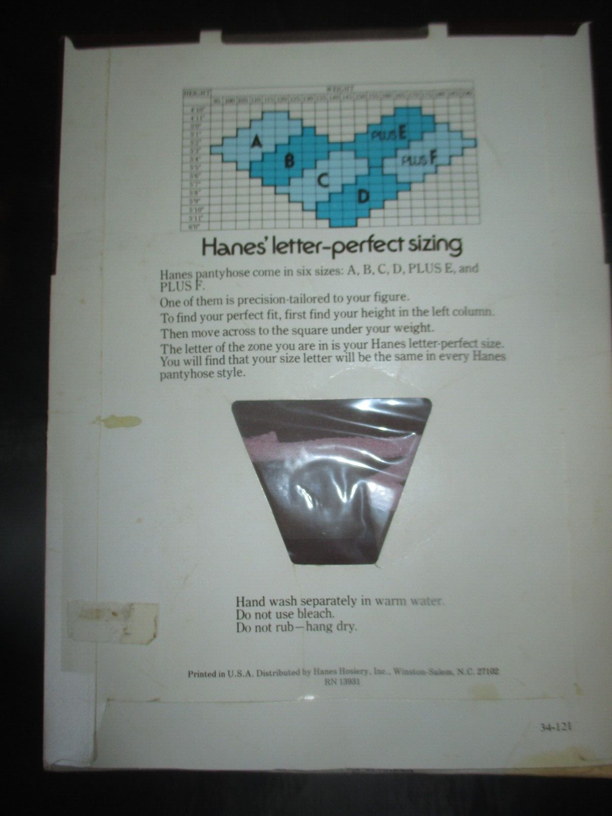 HANES Vintage TOWN TAUPE Nylon PANTYHOSE- Size PLUS F 160-190 lbs -1980’s