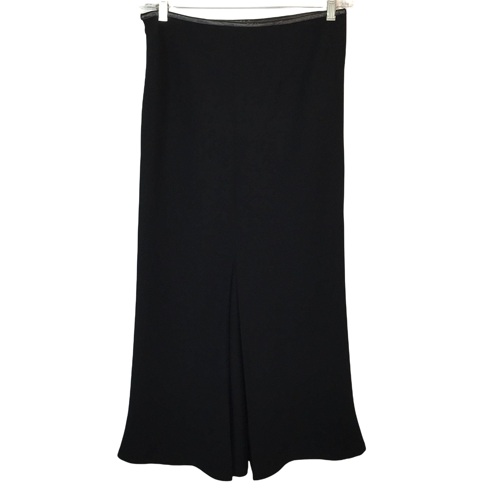 Italian Vintage 90s Black Maxi Skirt 46 Luisa Spagnoli Plisse Pleat Lined Long