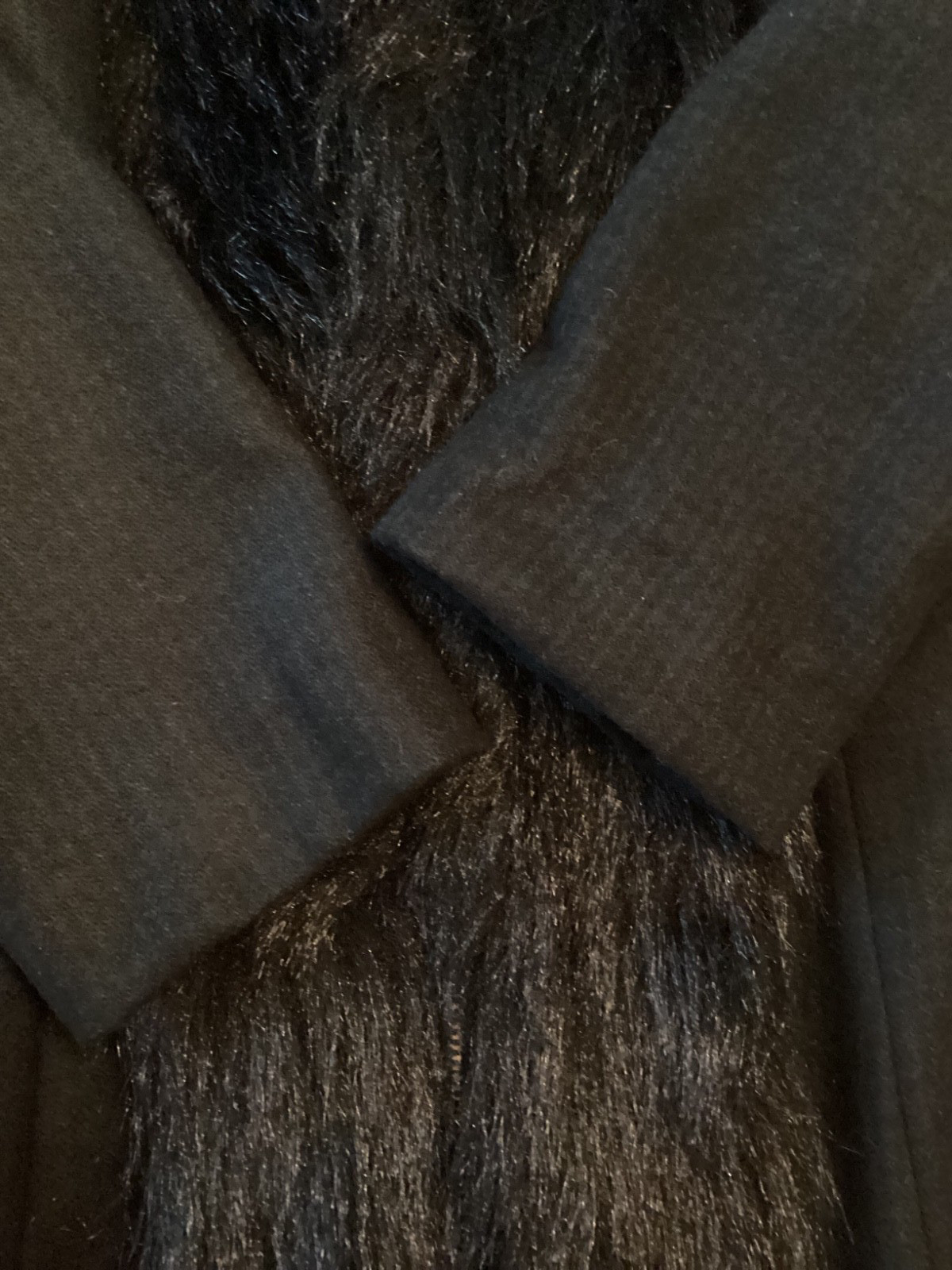 Vintage Faux Fur Trimmed Wool Long Coat Custom Made