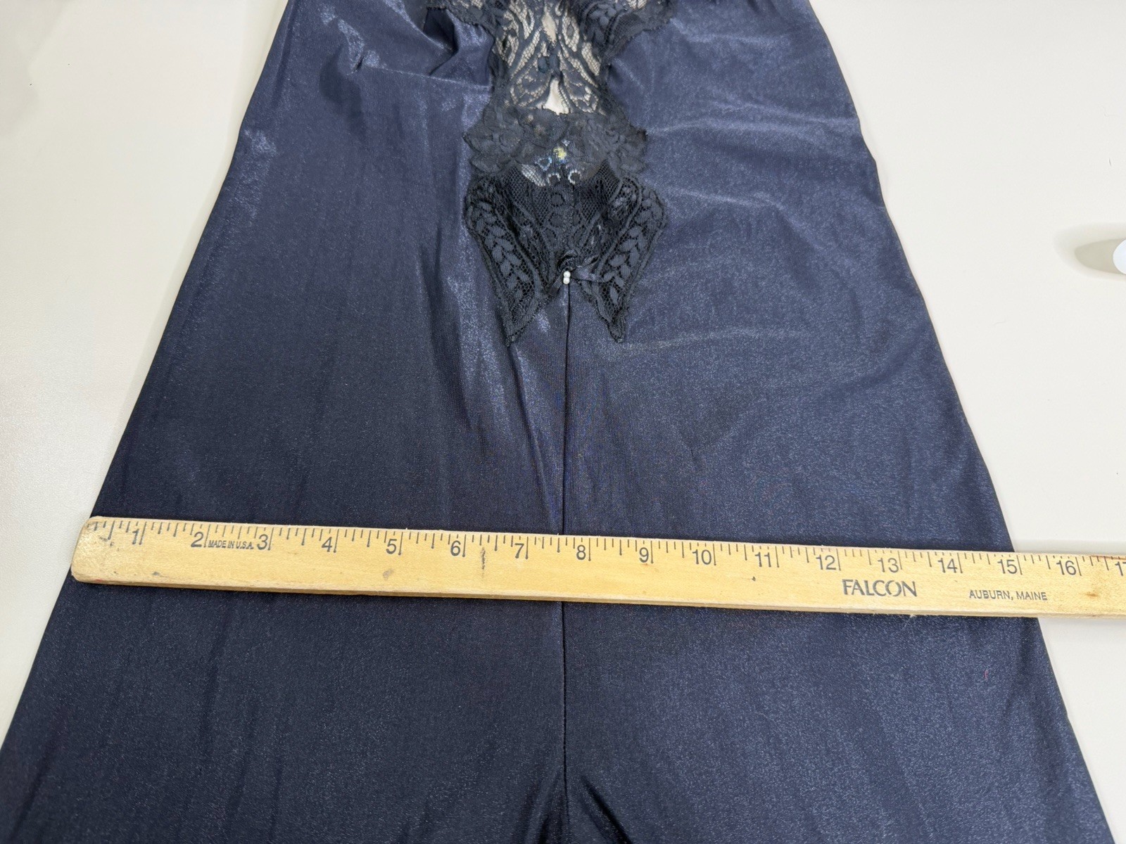 VTG Shirley of Hollywood-Fit M-Black Catsuit Lace Insert Vampy Boudoir Goth GUC