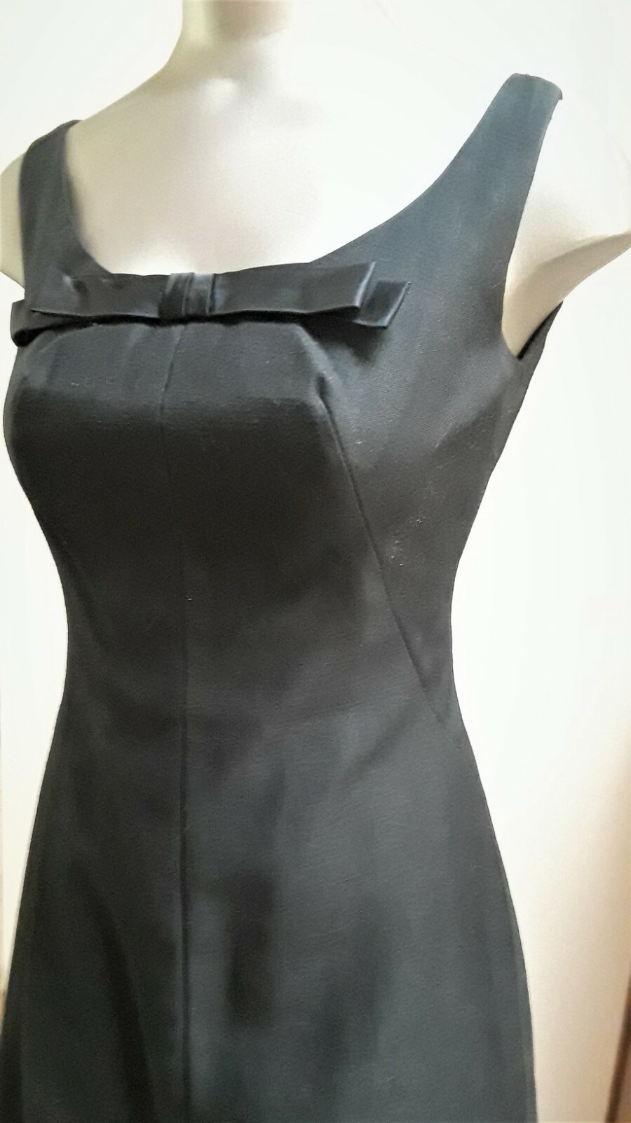 Another Ann Barry Jr True Vintage Black Tailored Dress Tiered Hem + Bow XS