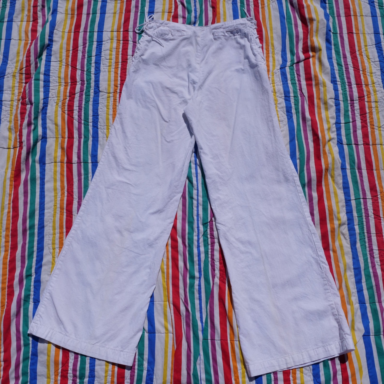 AMAZING RARE vintage 1970s The Market Wild West cotton side laced bell bottoms