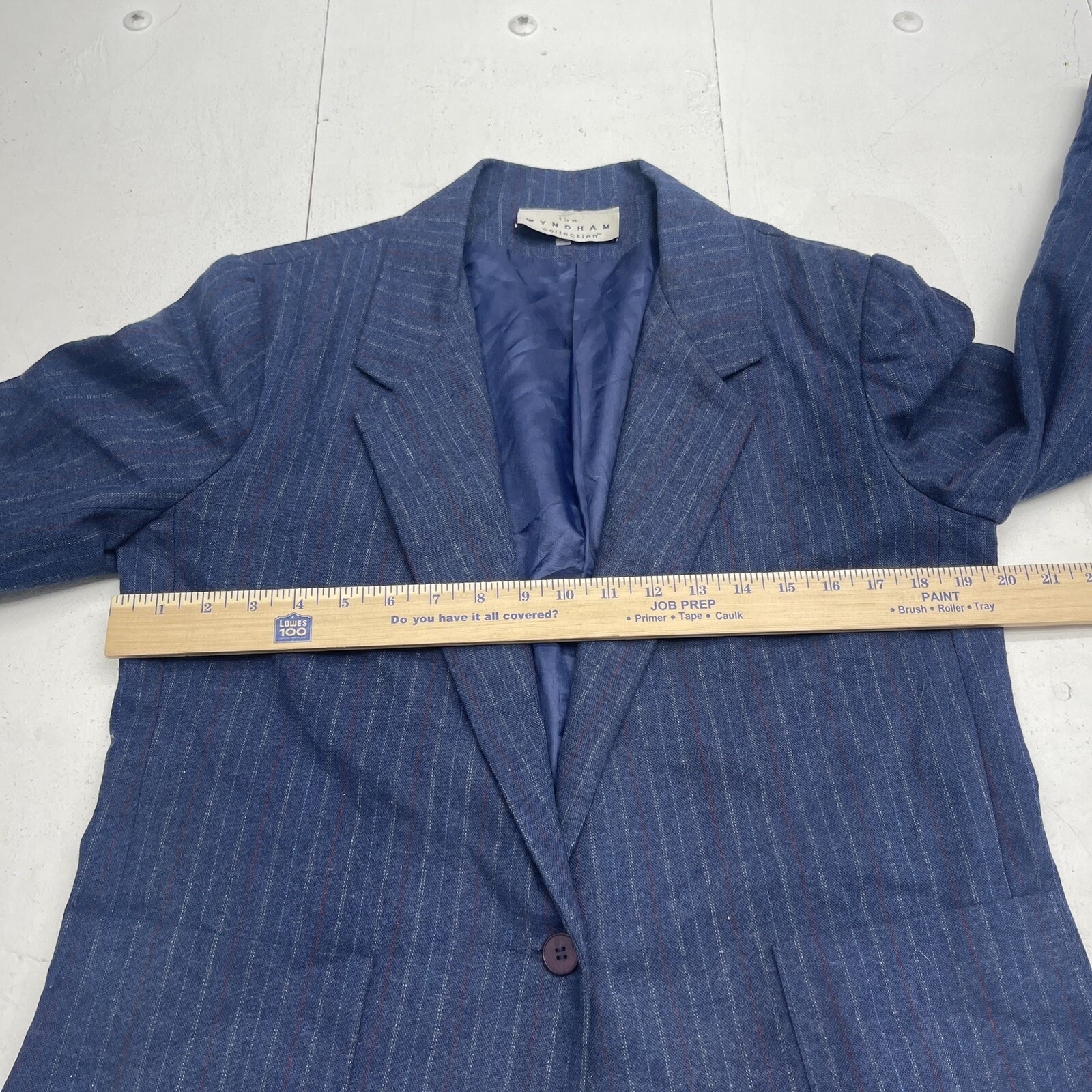 Vintage The Wyndham Collection Navy Blue Pinstriped Blazer Women’s Size XS/S