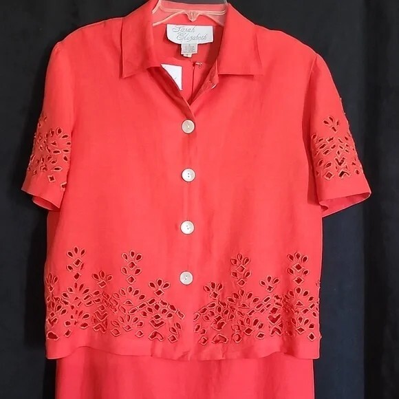 Vintage Sarah Elizabeth Eyelet Dress & Jacket Set