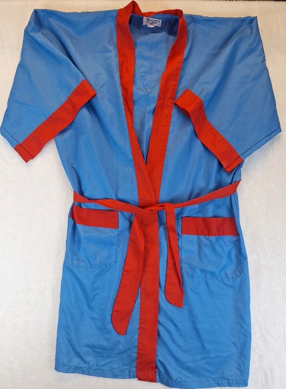 Vintage 70’s Robe Eveningwear Womens McKenzie Imperial Blue Red One Size