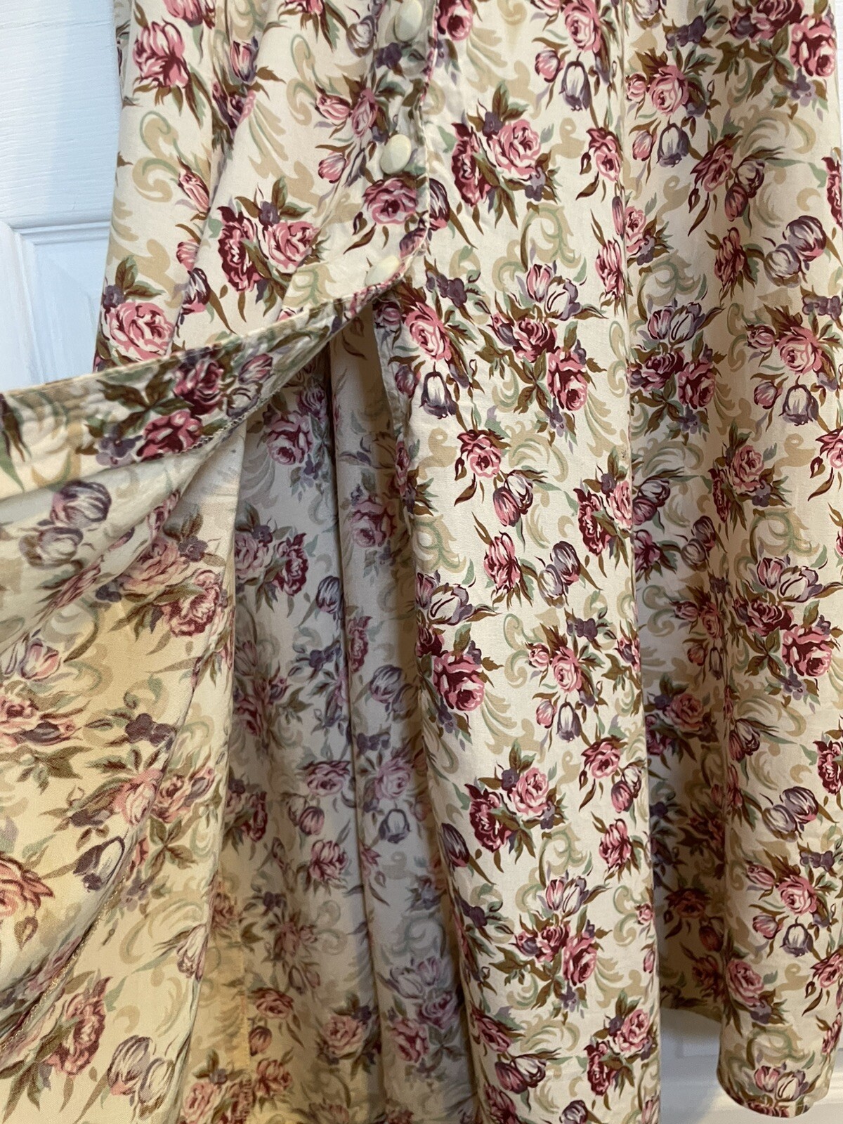 Joni Blair Vtg Late 1980’s Floral Maxi Dress Size 10 Cottagecore Prairie Boho