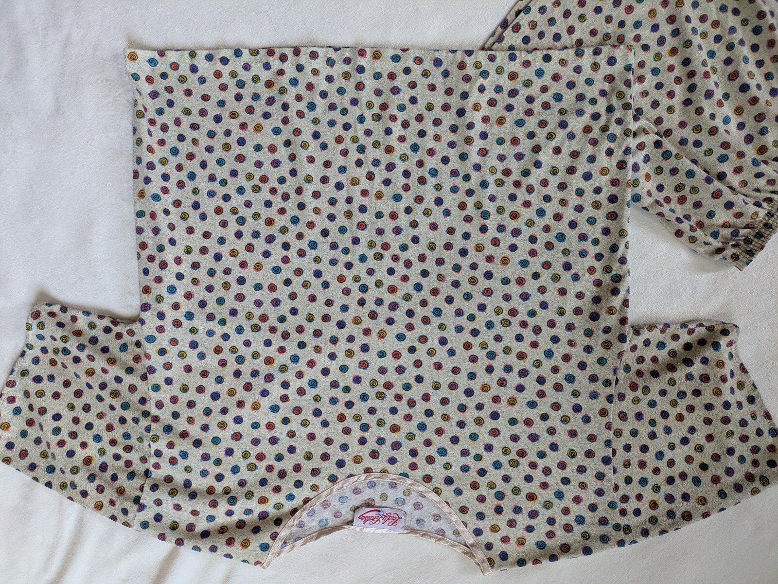 Vintage Single Stitch Short PJs Set Lady Lindsay Rainbow Swirls Women’s M